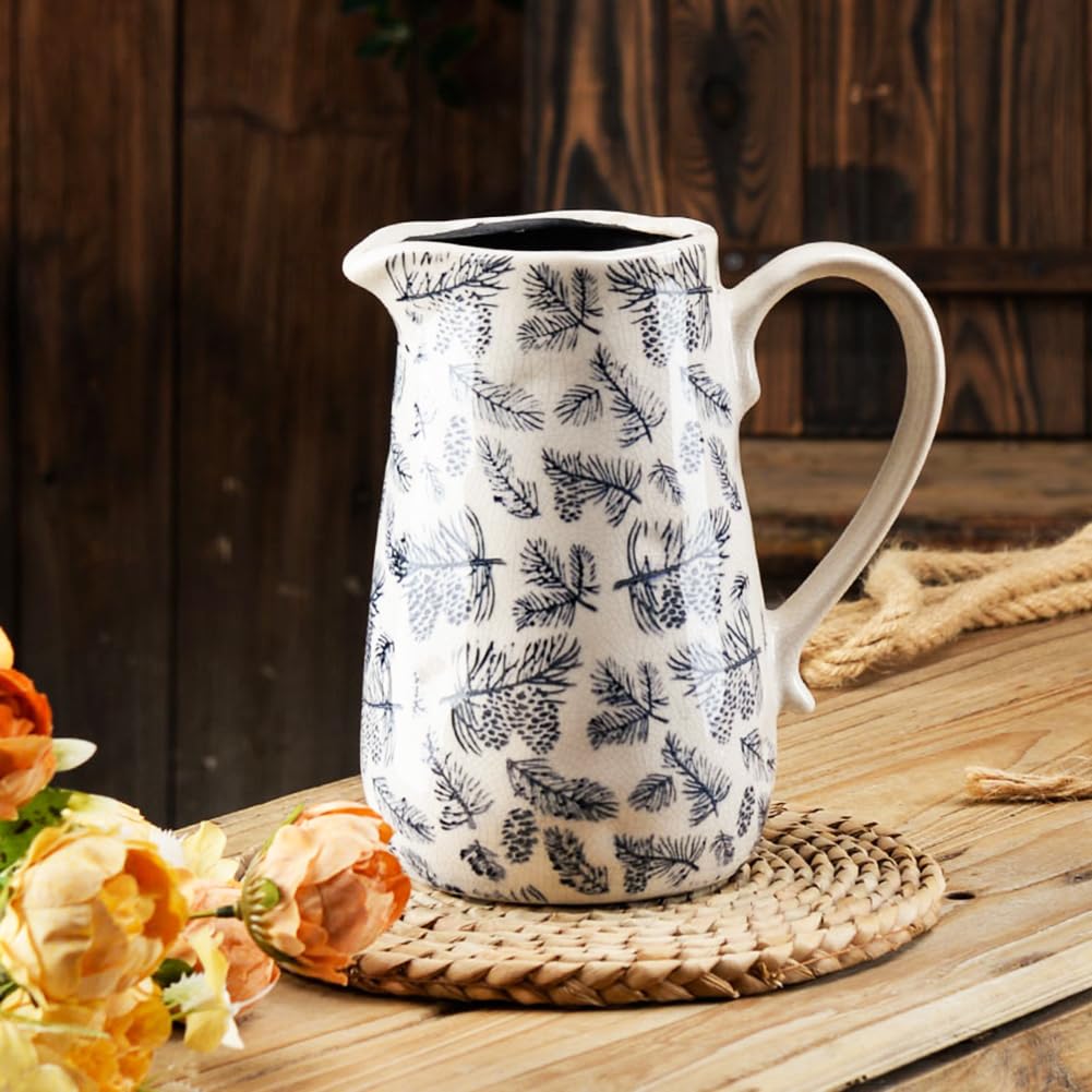 清水焼 陶器 花瓶 壺 青白釉 貫入 Amazon.co.jp: XIUWOUG ヴィンテージブルーとホワイト花瓶 セラミック